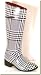 CLEARANCE Jeffrey Campbell- Women's Black and White Plaid Tall Waterproof Rubber Rain Boots