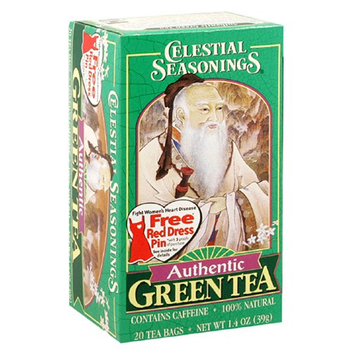 Celestial Seasonings Authentic Green Tea, Tea Bags, 20-Count Boxes (Pack of 6) by Celestial Seasonings