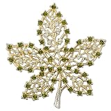 Pugster Crystal Decorated Leaf Brooch Gifts