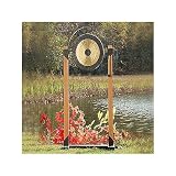 Outdoor Living : Bronze & Ash Wood Floor Standing Chau Gong