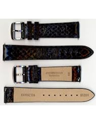 Invicta Genuine 20mm Black Copper Head Snakeskin Leather Watch Strap IS286