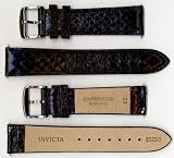 Invicta Genuine 20mm Black Copper Head Snakeskin Leather Watch Strap IS286