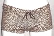 Tan Leopard Drawstring Square-Cut Boy-Short with Seamless Front
