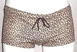 Tan Leopard Drawstring Square-Cut Boy-Short