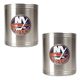 NHL New York Islanders Two Piece Stainless Steel Can Holder Set- Primary Logo
