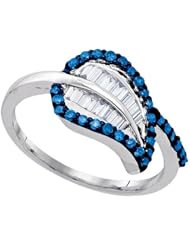 0.57CTW-DIA BLUE DIAMOND RING