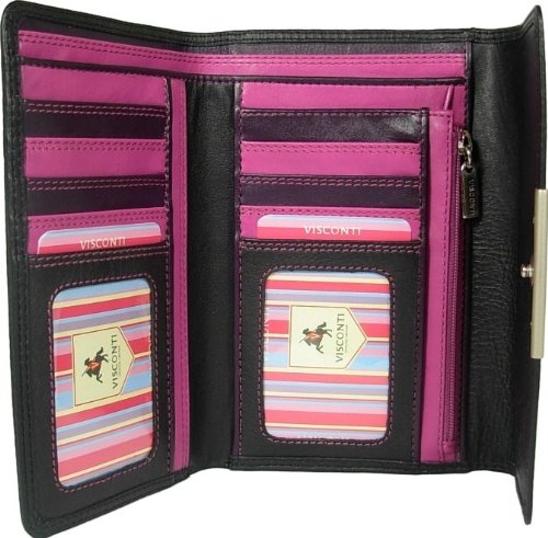 Ladies Visconti black Leather Purse