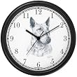 Bull Terrier Dog (MS) Wall Clock by WatchBuddy Timepieces (Slate Blue Frame)