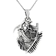Sterling Silver Grim Reaper with Scythe Necklace