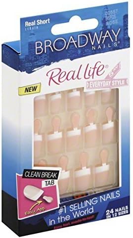 Kiss Broadway Nails Kit, Real Short Length, Rose, 24 Count by Quality King