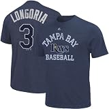 MLB Majestic Evan Longoria Tampa Bay Rays #3 Market Value Player T-Shirt - Navy Blue (X-Large)