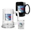 New York Rangers 15oz Tankard, 15oz Ceramic Mug & 2oz Shot Glass Set - Primary Logo NHL Hockey