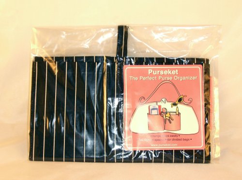 Purseket Purse Organizer Black / White Pin Stripe Drop In
