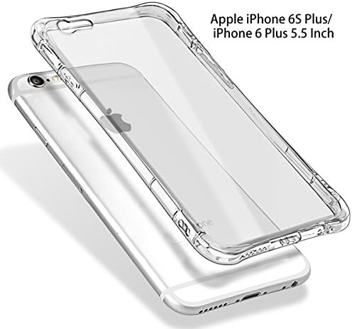 Crystal Clear iPhone 6 Plus/6S Plus Case, 360 Degree Shock-Absorption iPhone Case, Slim Flexible Soft TPU Bumper Cover Case for Apple iPhone 6 Plus/6S Plus, Clear