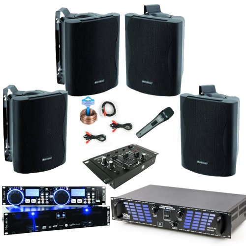 PA Anlage Boxen Verstärker Mixer Doppel-CD Gastro-24