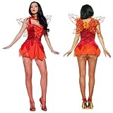 2Pc.Fire Fairy W/Dress And Neck Piece With Flower Applique