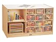 Jonti-Craft 0441TK ThriftyKYDZ Storage Island without Trays, Natural Birch with White Top