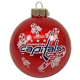 WASHINGTON CAPITALS OFFICIAL TEAM LOGO GLASS BALL CHRISTMAS ORNAMENT