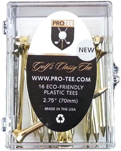 PROTEE Golf Tees (16-Pack), Gold Shiny