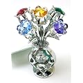CRYSTOCRAFT Freestanding Swarovski Crystal Tulips in Crystal Vase