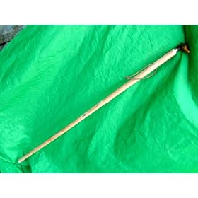 Ducks Head Solid Carved Natural Wood Hiking Pole with Spiked Metal Ferrule