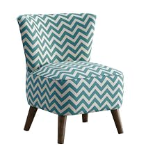 Skyline Furniture Mid Century Modern Chair in Zig Zag Turquoise