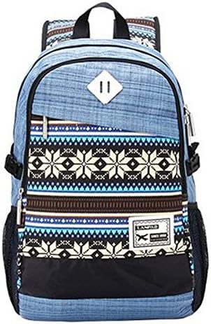 Herebuy - Tribal-print Daypack: Best Backpacks for College Girls and Boys (Light Blue)