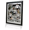 Tottenham Legends - Framed montage photo signed by Pat Jennings, Martin Chivers, Jimmy Greaves, Ossie Ardiles and Steve Perryman