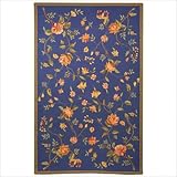 IMAGE OF Safavieh Chelsea Collection HK263D Hand-Hooked Blue Wool Area Runner Rug, 2-Feet 6-Inch by 8-Feet