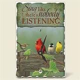 Tile Desk clock~ Sing Like Nobody's Listening ~Artworks Home Accents~ desk cl...