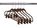 ULTRA-SLIM VELVET SUIT HANGERS W/PANT FINGER CLIPS - SET OF 5- CHOCOLATE BROWN