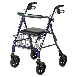 Invacare Lightweight Rollator with 7.5 Inch Wheels Ergonomic Hand-brakes, Blue