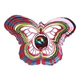 Iron Stop D1515 Designer Gazing Ball Butterfly Wind Spinner