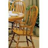 Sunburst Oak Arm Chairs By Coaster Furniture by Coaster