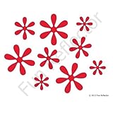 Red Flower Bicycle Reflector Reflective Sticker Decal
