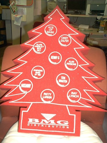 BMG Distribution Foam Christmas Tree Display - With Artists Names Printed in White Circles to Resemble Ornamenst..