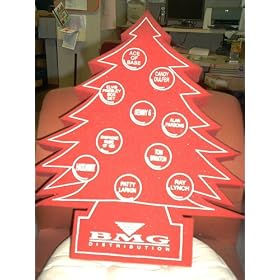 BMG Distribution Foam Christmastime histrion Display - With Artists Names Printed in White Circles to Resemble Ornamenst..