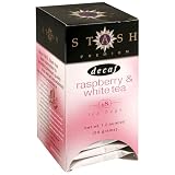 Stash Premium Decaf Raspberry & White Tea, Tea Bags, 18-Count Boxes (Pack of 6)