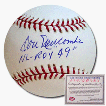 Don Newcombe Autographed Rawlings MLB Baseball with NL ROY 49 Inscription