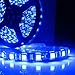 Led World Black PCB 5M 5050 SMD 300 Leds Flexible Strip Lights Blue color Waterproof DC12V