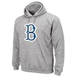Brooklyn Dodgers Ash Cooperstown Felt Tek Patch Hooded Sweatshirt by Majestic