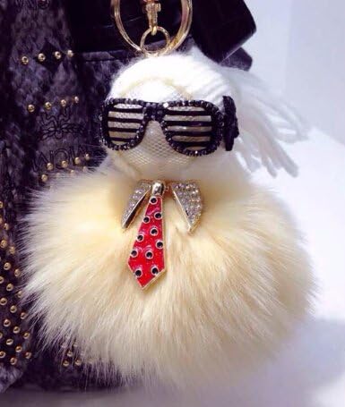 Talentote Cutebugs Series Natural Fox Fur Ball Keychain Bag/car/cellphone Pendant Hanging Accessory Cute Doll Keyring Ttc-qxcb-090253 (yellow)