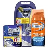 Gillette Fusion ProGlide Vorteilspack (Rasierer, 4 Klingen, Gratis Mini-Rasiergel, Gratis exklusive Gillette-Dose)
