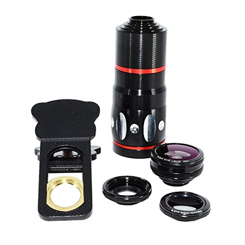 Imagen 4 de HappyJacky® Lente Universal Kit Clip-On Lentes Teleobjetivo 10x /180° de la Lente de Ojo de pez Supremos / Objetivo 2 in 1 Macro y Gran Angular 0.67X + 10X Lentes Macro Apple iPhone 6 plus/6/5/5S/4/4S, iPad Air 2/1, iPad 4/3/2, iPad Mini 3/2/1, Samsung Ga