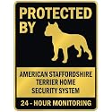 PROTECTED BY " AMERICAN STAFFORDSHIRE TERRIER HOME SECURITY SYSTEM " PARKING SIGN DOG