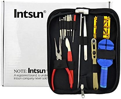 Intsun® New Practical table Watch Repair Tool Kit Set Case Opener Link Spring Bar Remover Tweezer Battery Change Screwdrivers Back Remover Opener Kit & Zip Case Watchmaker (16Piece)