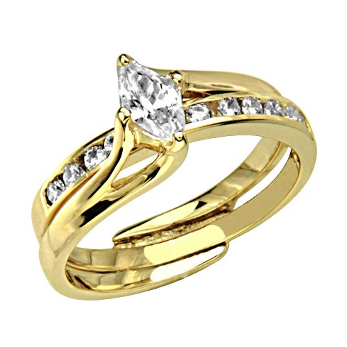 !Cheapest 14K Yellow Gold Solitaire Round CZ Cubic Zirconia with Side