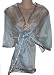 Sheer Silver Crystal Organza Sundown Wrap Shawl for Prom Wedding Bride