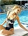 Women's High Leg Cut Out Letter Print Backless One Piece Monokini Bikini Black X-Large