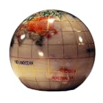 Unique Art 3-Inch Pearl Swirl Ocean Gemstone World Globe Paper Weight